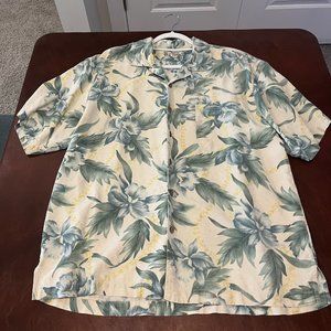 Tommy Bahama 100% Silk Pocket Casual Button Down Short Sleeve Shirt